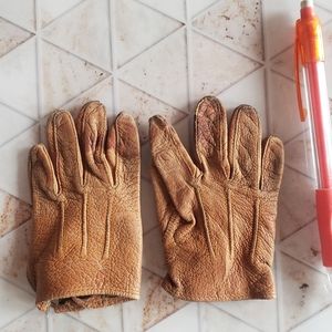 Toddler leather gloves antique